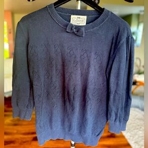 Collectif Navy Jumper Top w/ Cherries - XL US14